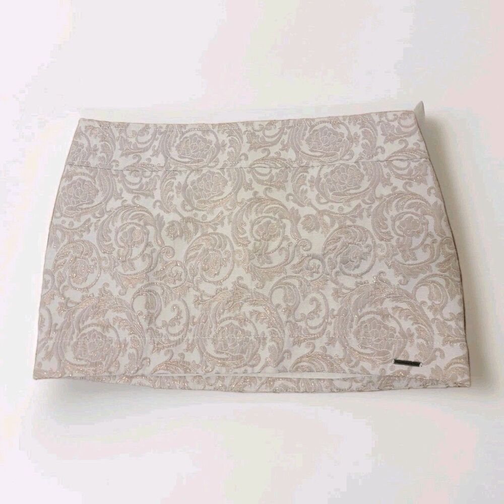 Vintage Y2K Abercrombie And Fitch‎ Womens Reid Mini Skirt Size 4 Damask Gold